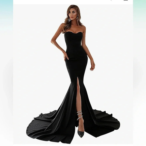 Asymmetric Slit Front Wedding Evening Party Maxi Dress Size XS - Picture 12 of 12